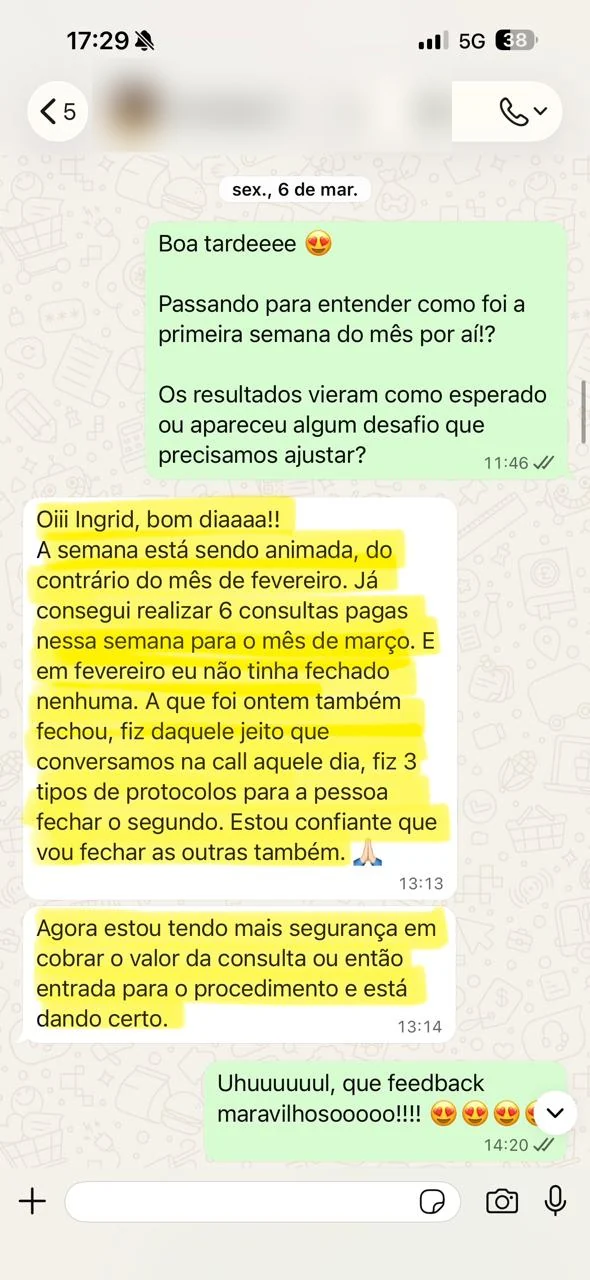 Mensagem de dentista: 6 consultas pagas em uma semana, depois de fevereiro sem fechar nenhuma